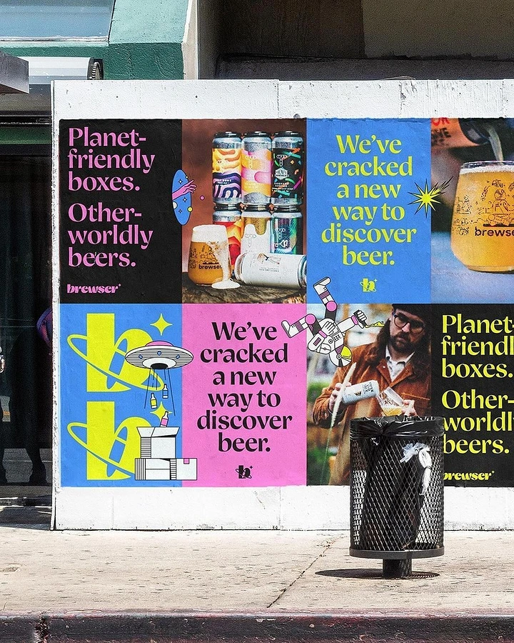 Bars & Pubs creative ad: Cracked-wall beer discovery concept with typographic system