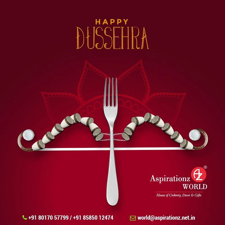 Dussehra creative ad: Fork as arrow in cutlery-bangle bow
