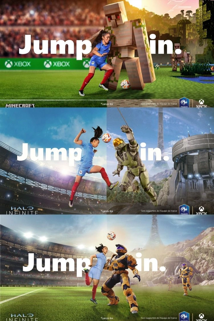 Gaming & Esports creative ad: Game characters join real football match