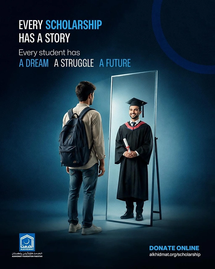 Schools & School Admissions creative ad: Student-to-graduate future doorway metaphor