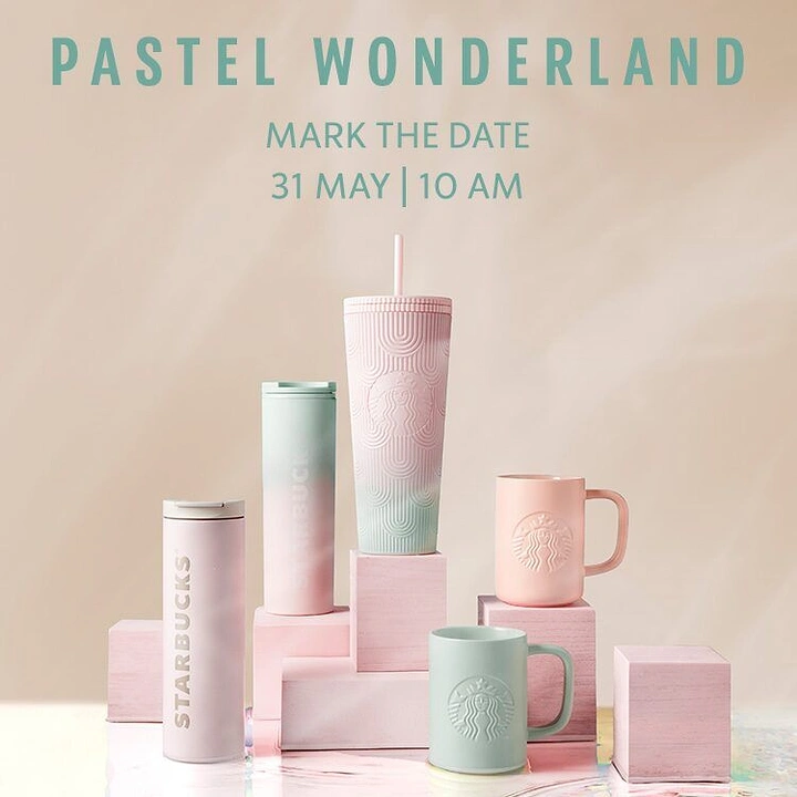 Tumblers, Flasks & Drinkware creative ad: Pastel wonderland product launch world