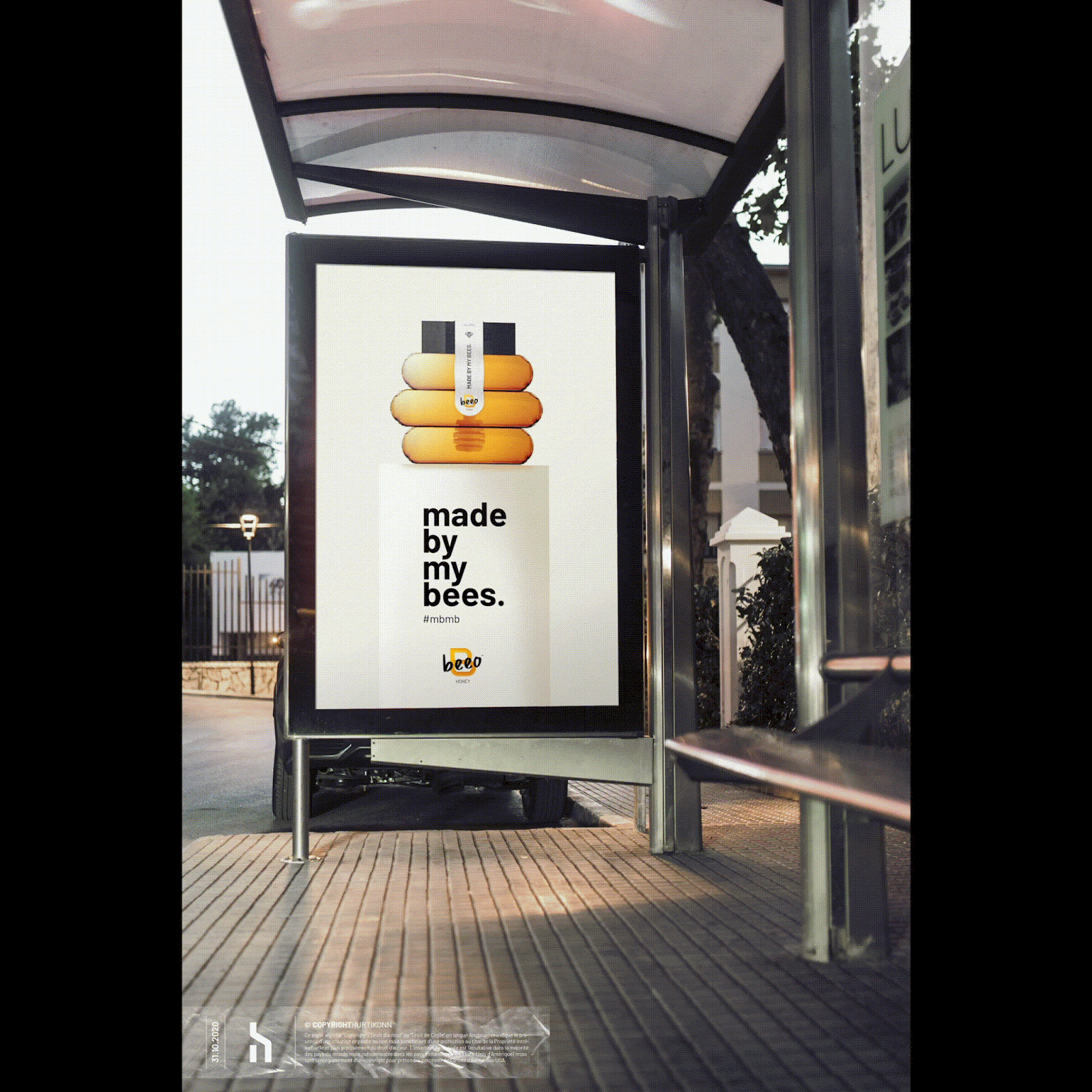 Instagram post: Bus ad uses clever bee-made copy