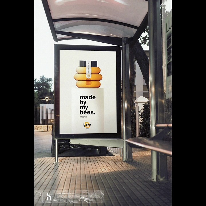 Honey Brands creative ad: Bus ad uses clever bee-made copy