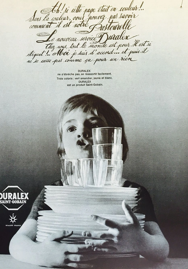Tableware & Crockery creative ad: Memorable child-and-glass visual story