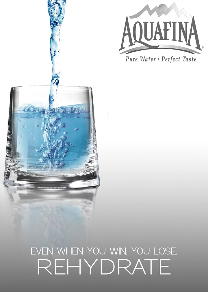 Packaged Drinking Water creative ad: Clever winning-loses hydration wordplay