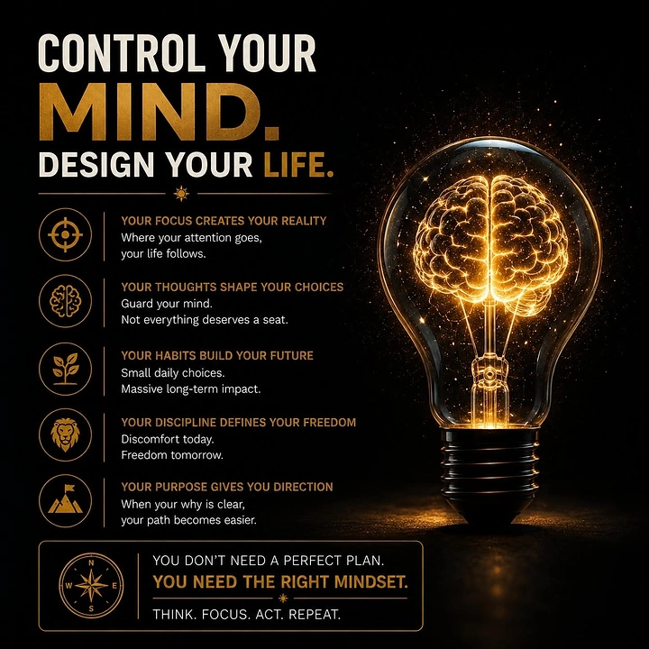Life & Business Coaches creative ad: Brain bulb visualizes mindset design