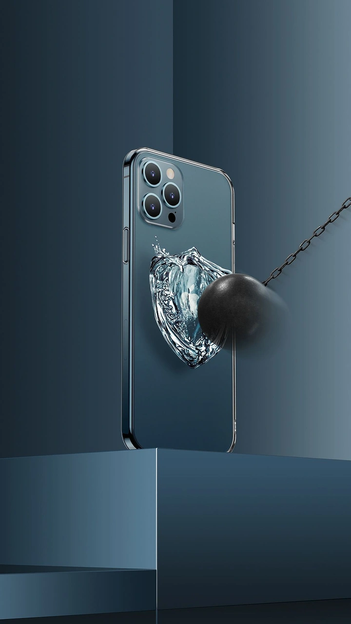 Phone Cases & Mobile Accessories creative ad: Chained phone creates a memorable weight metaphor