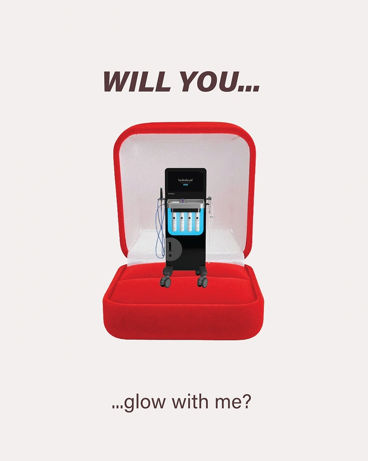 Valentine's Day creative ad: Facial treatment machine inside an open red ring box