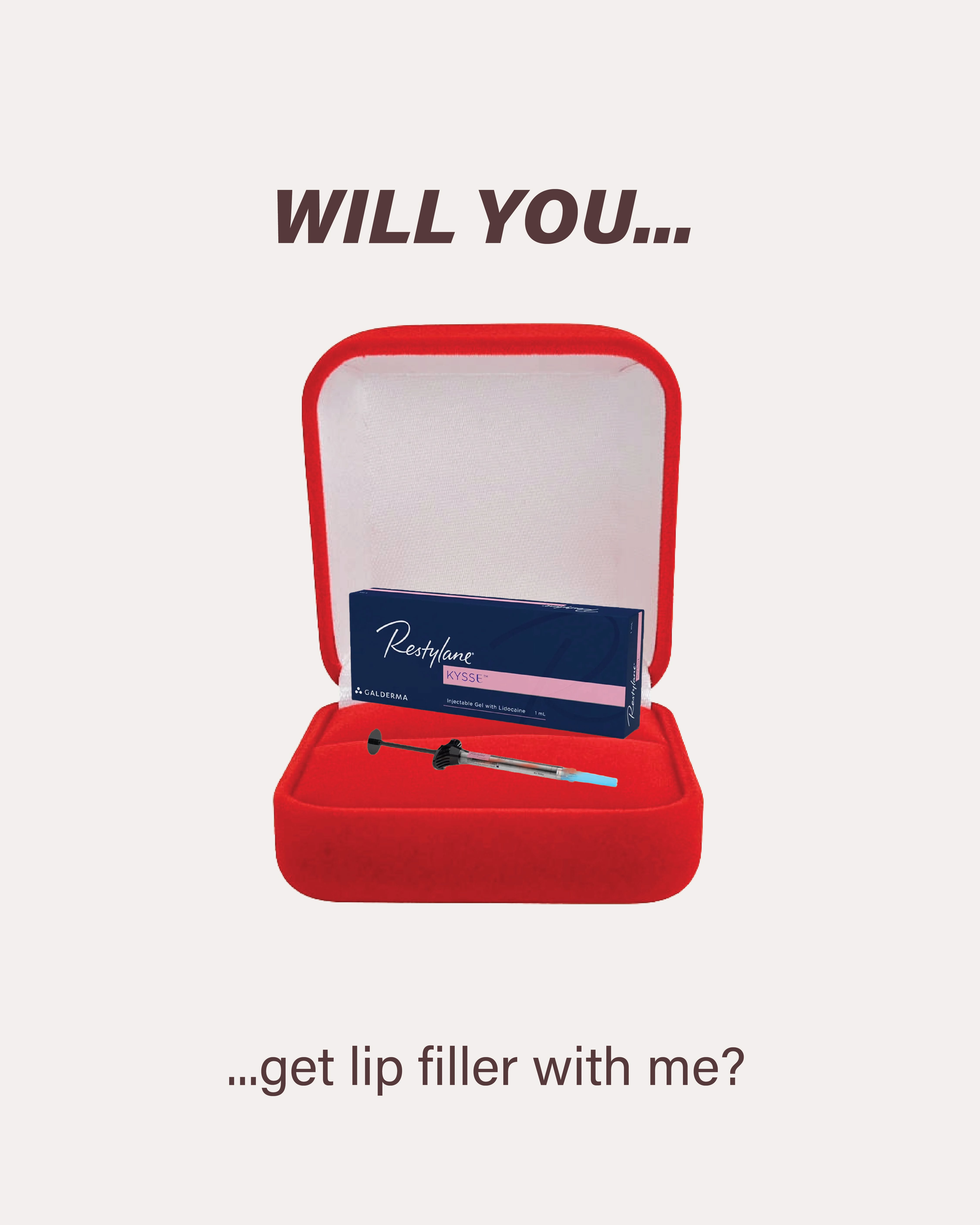Facial treatment machine inside an open red ring box