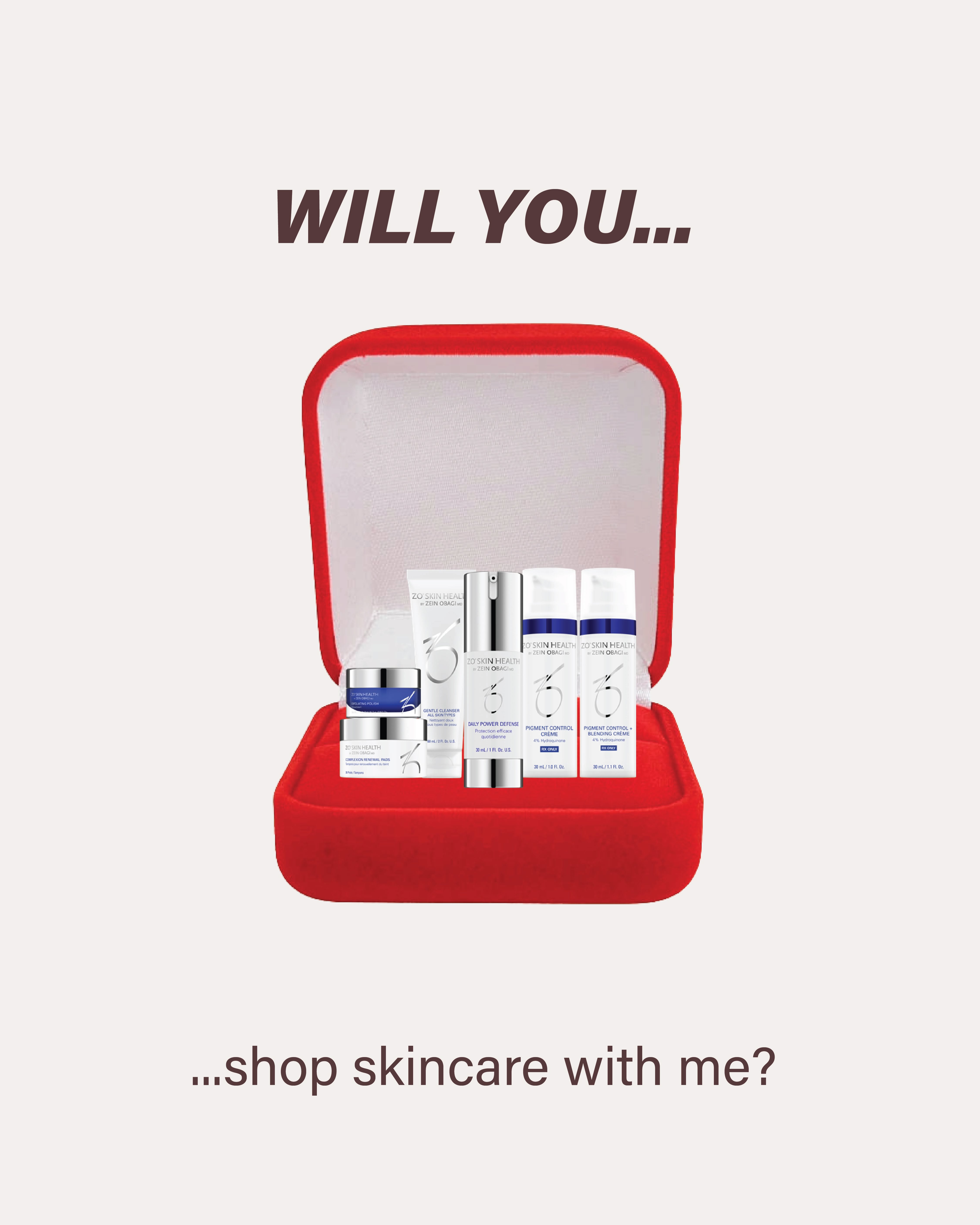 Facial treatment machine inside an open red ring box