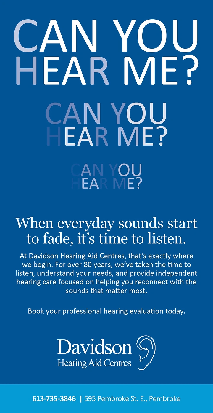 Hearing Aids creative ad: Fading repeated headline mimics hearing loss