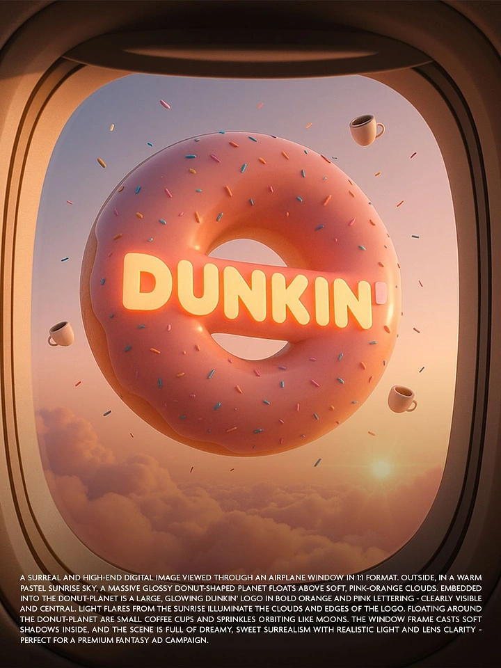 Donut Shops creative ad: Brand logo embedded in surreal donut