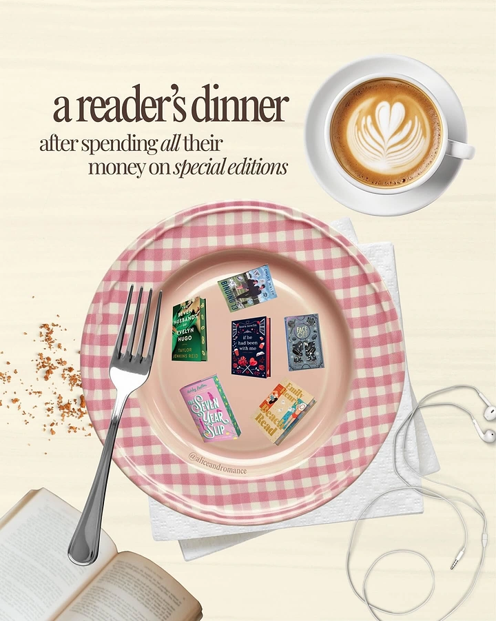 Bookstores creative ad: Books served on plate: reader's dinner