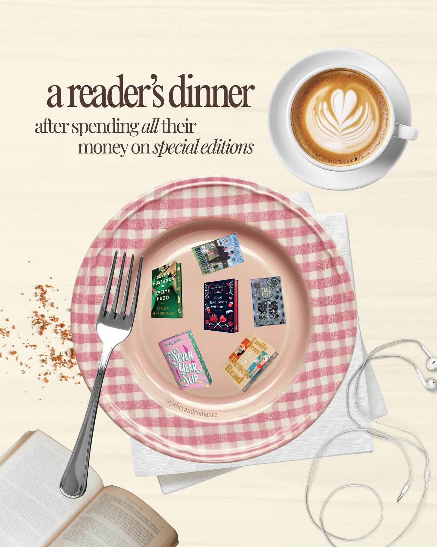 Books served on plate: reader's dinner