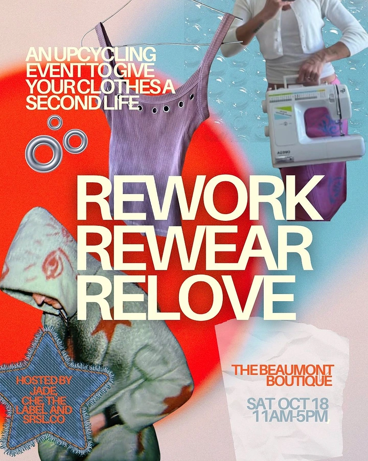 Tailors & Alterations creative ad: Collage-punk upcycling poster, bold typography