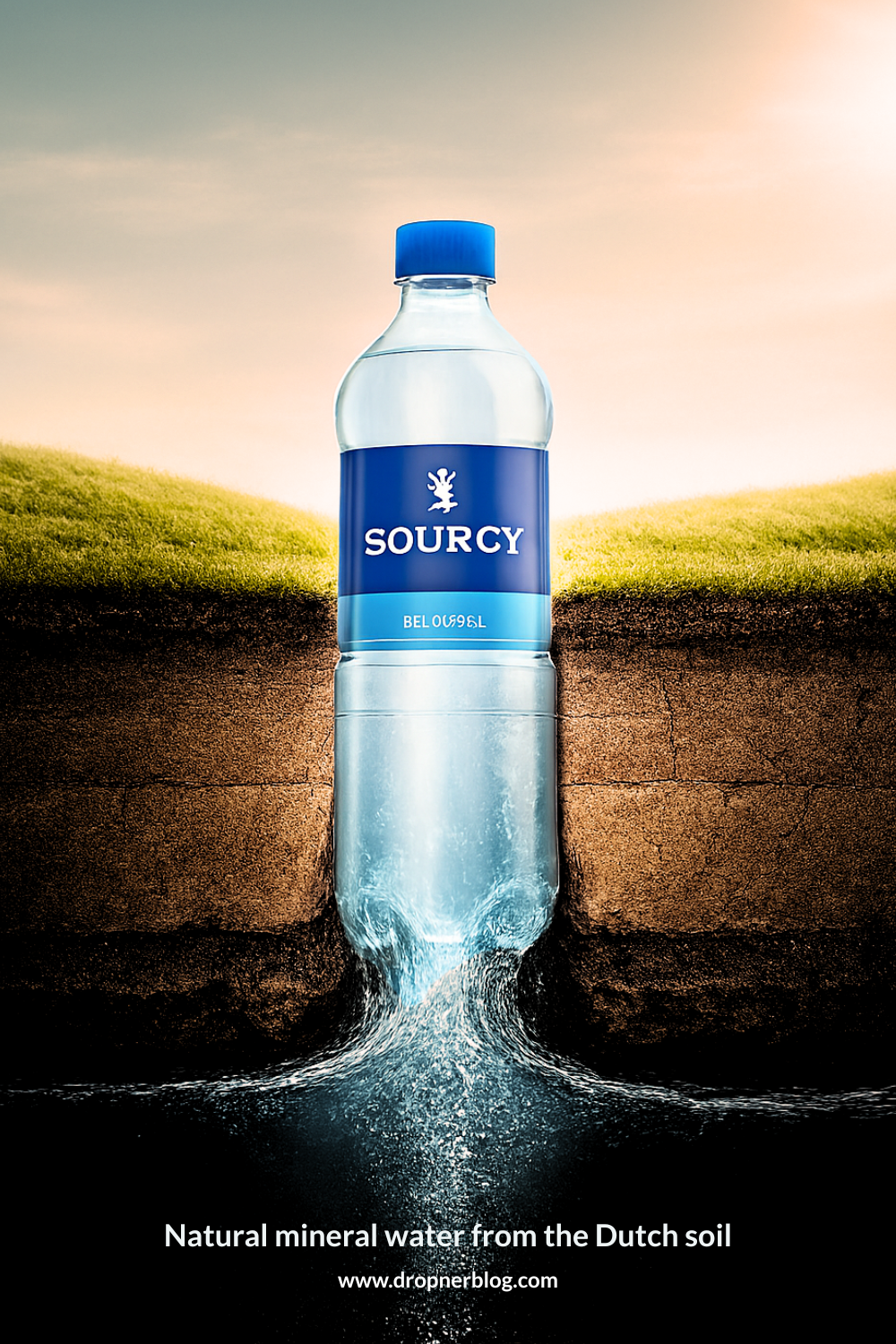 Story: Bottle emerges from split mineral earth
