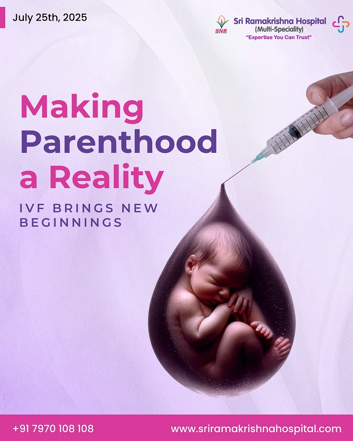 IVF & Fertility Clinics creative ad: Syringe drop holds fetus