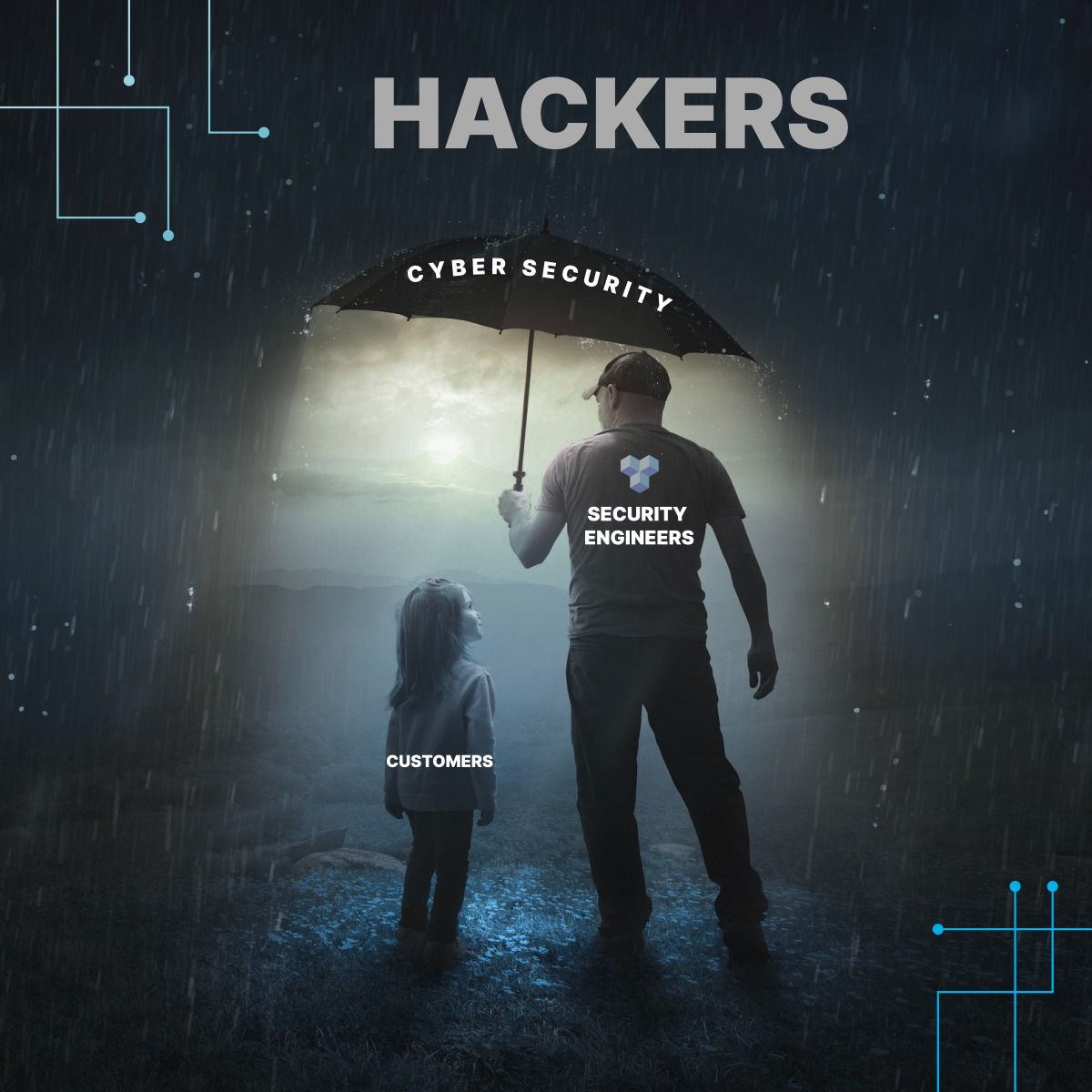 Instagram post: Cinematic hacker-customer narrative