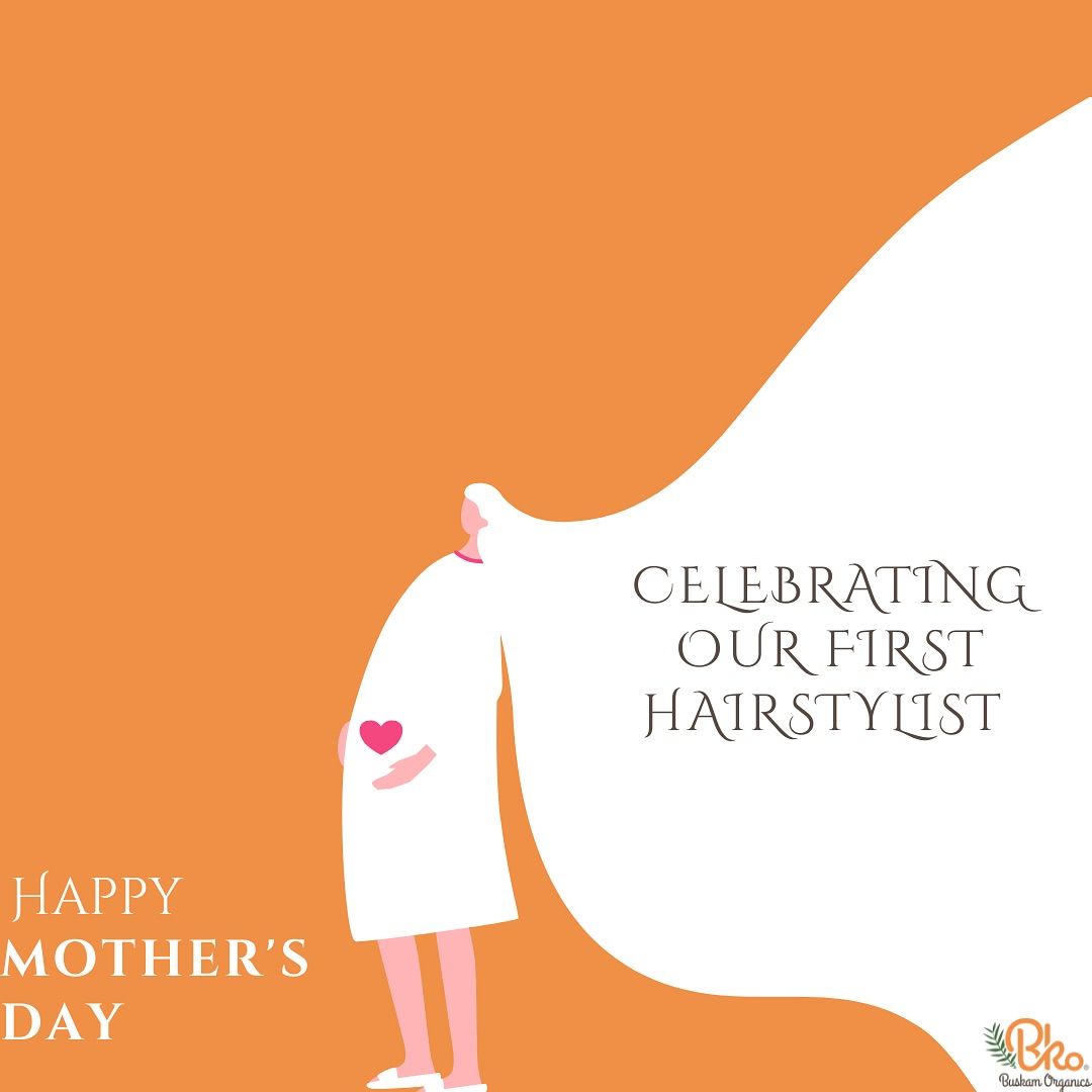 Mother's Day Instagram post: Flat illustration of a woman whose long white hair flows into a large wave