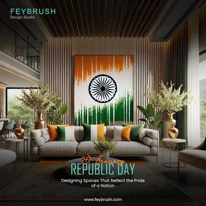 Republic Day creative ad: Tricolor interior: studio's work as festival symbol