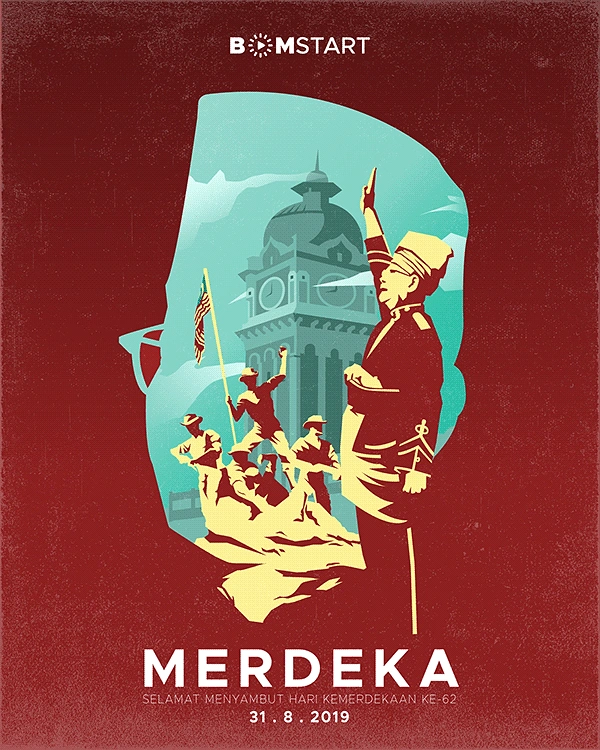 other-festival creative ad: Head-in-profile silhouette filled with historic independence scene