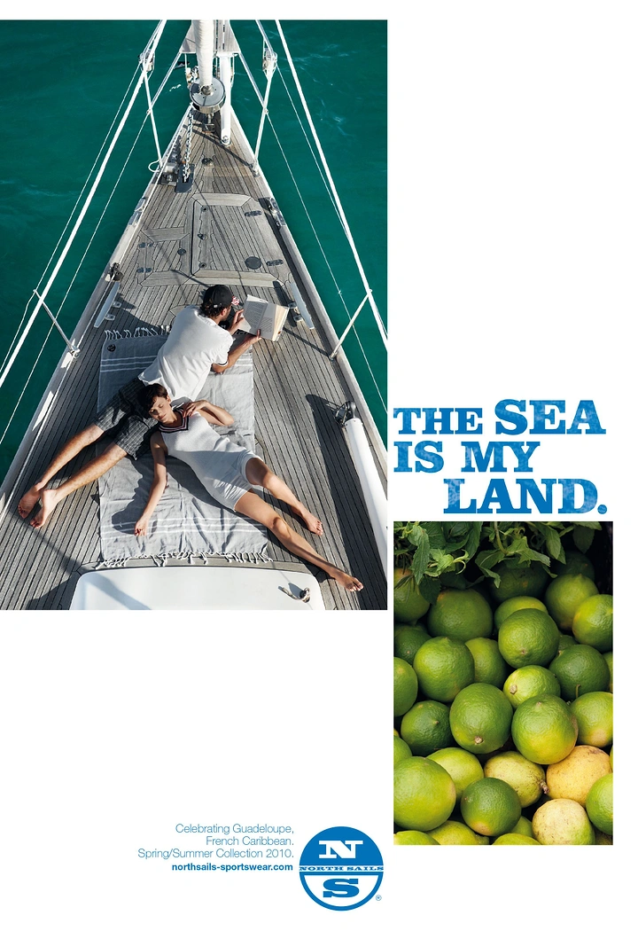 Cruises & Cruise Lines creative ad: Sea-and-land visual pun drives composition