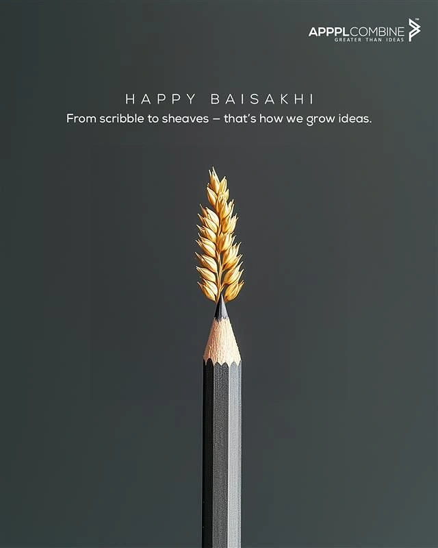 other-festival creative ad: Graphite pencil whose tip grows into a golden wheat ear