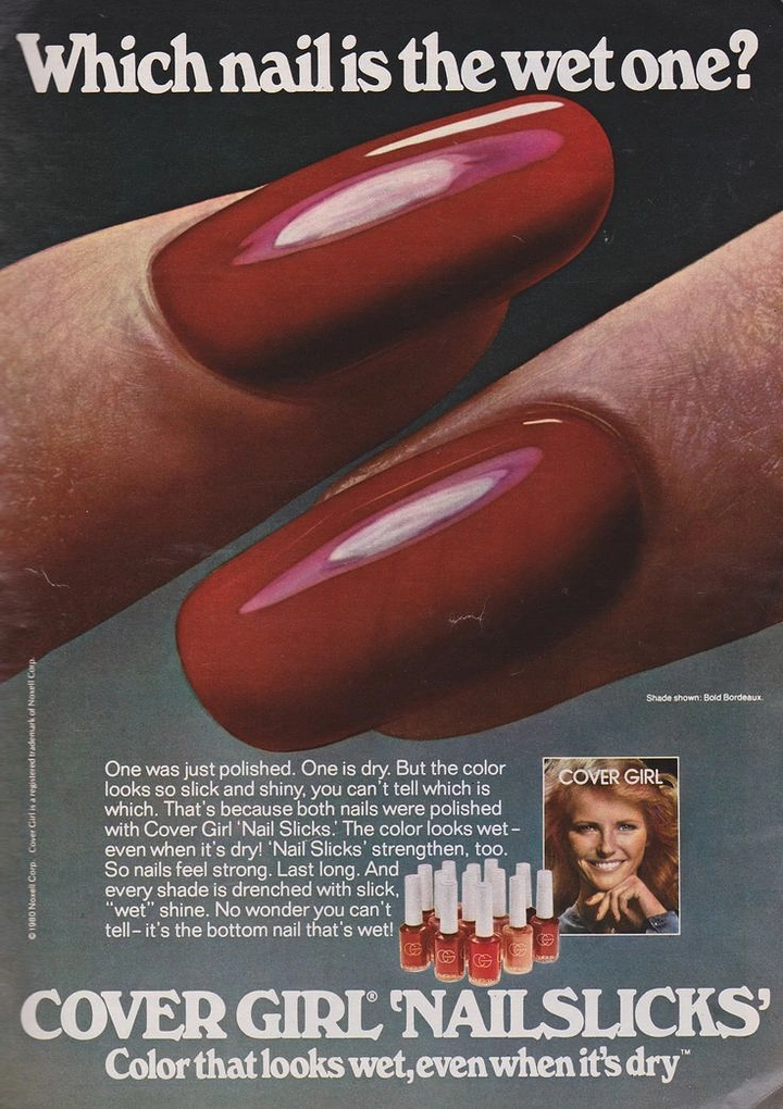 Nail Polish Brands creative ad: Wet-nail illusion with witty copy