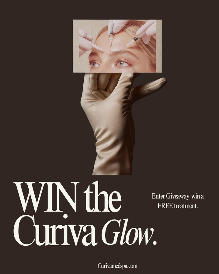 Skin & Cosmetic Clinics creative ad: Gloved hand holding treatment photo giveaway