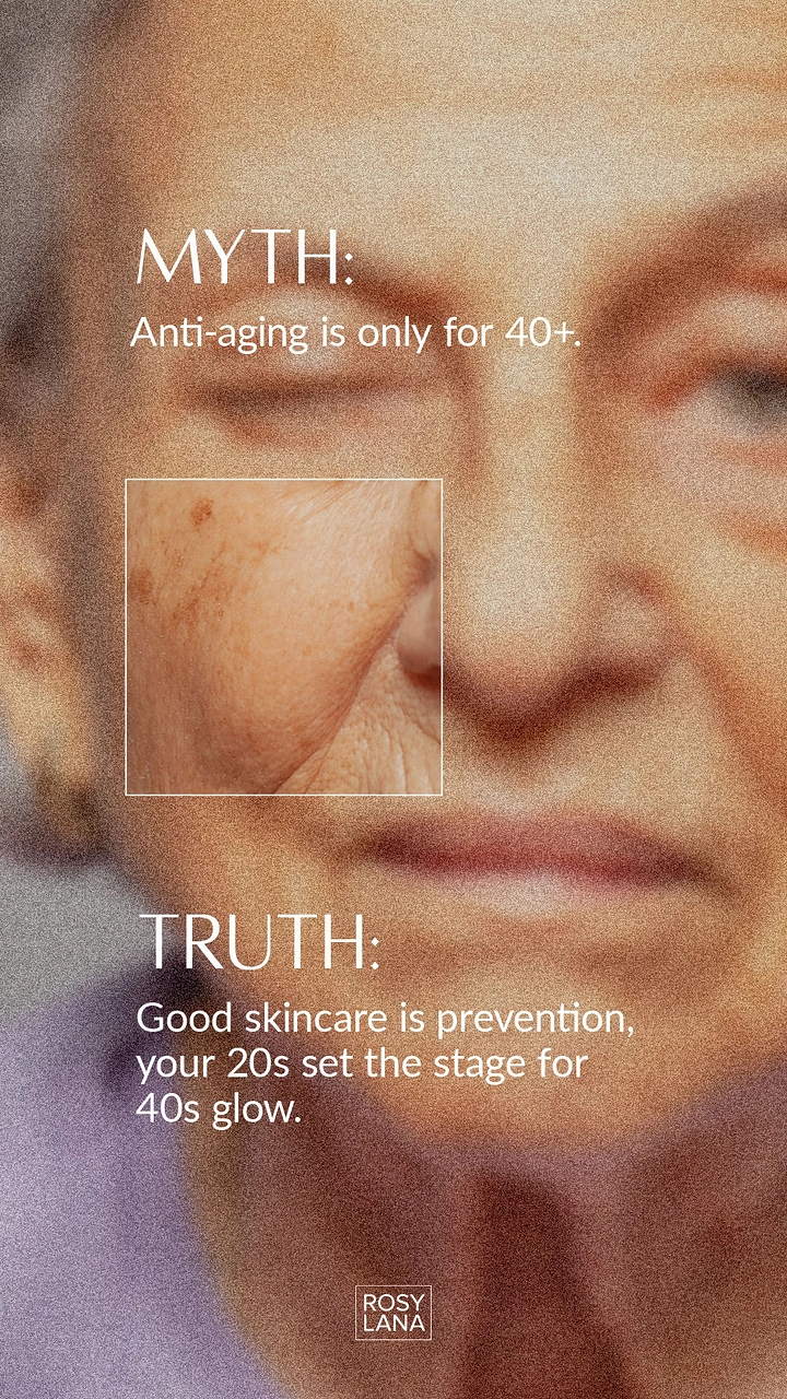 Skin & Cosmetic Clinics creative ad: Myth vs truth on aged face