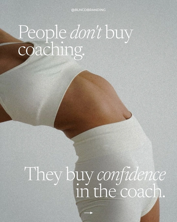 Life & Business Coaches creative ad: Cropped torso of woman in white athleisure arching backward