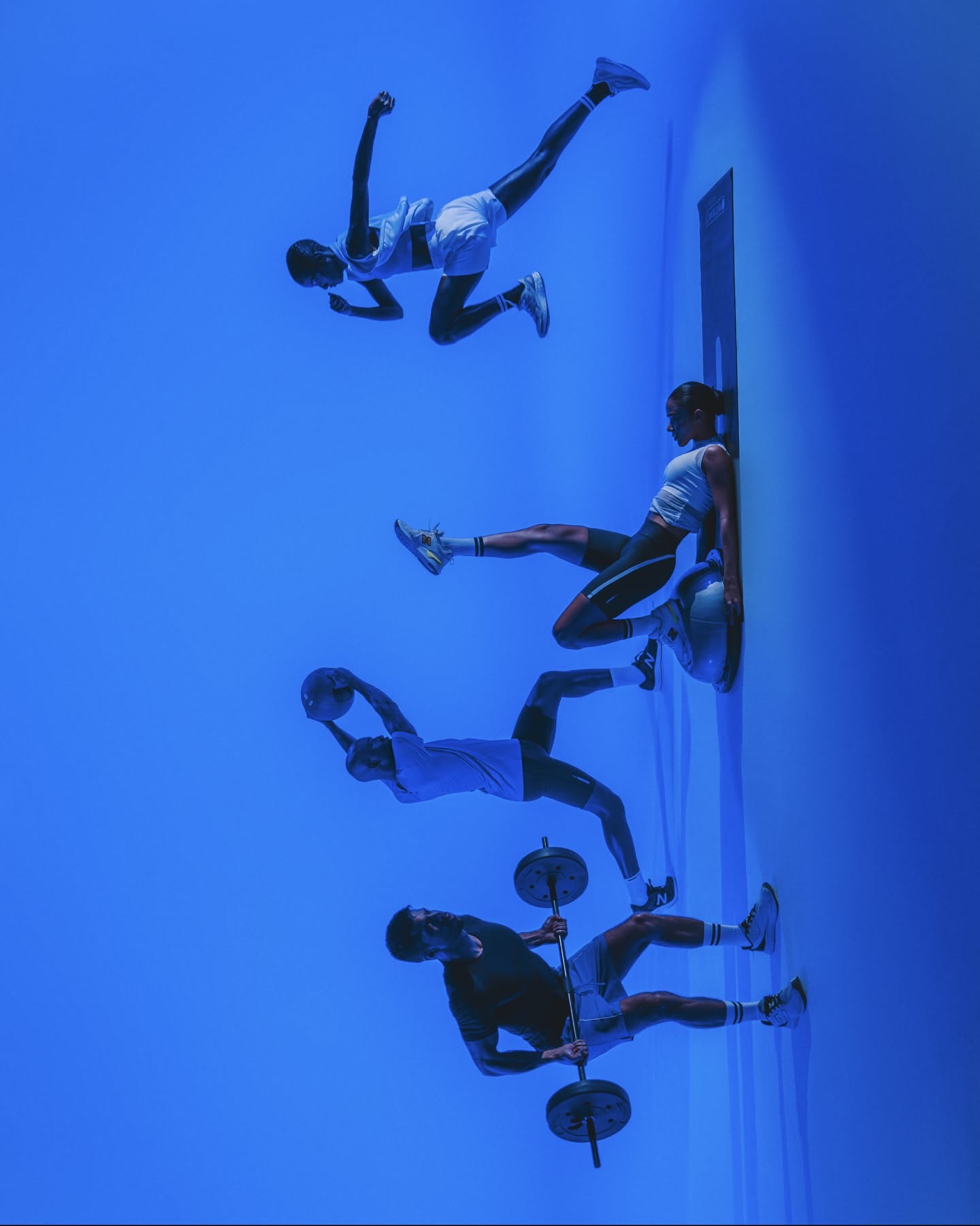 Instagram post: Surreal blue room turns equipment into installation, slide 1