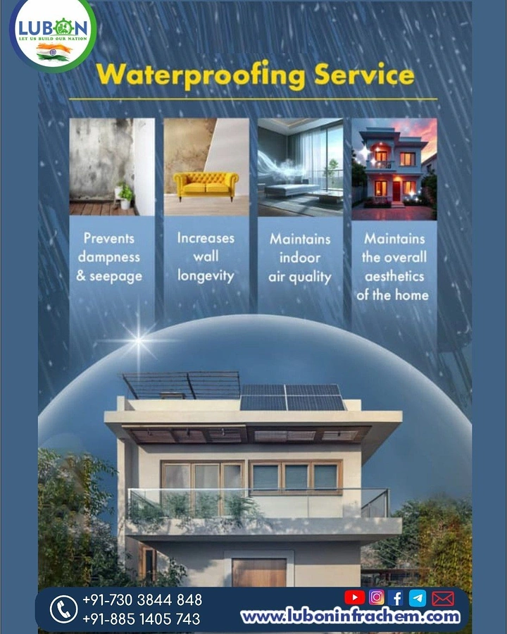Waterproofing creative ad: Protective bubble shields the home