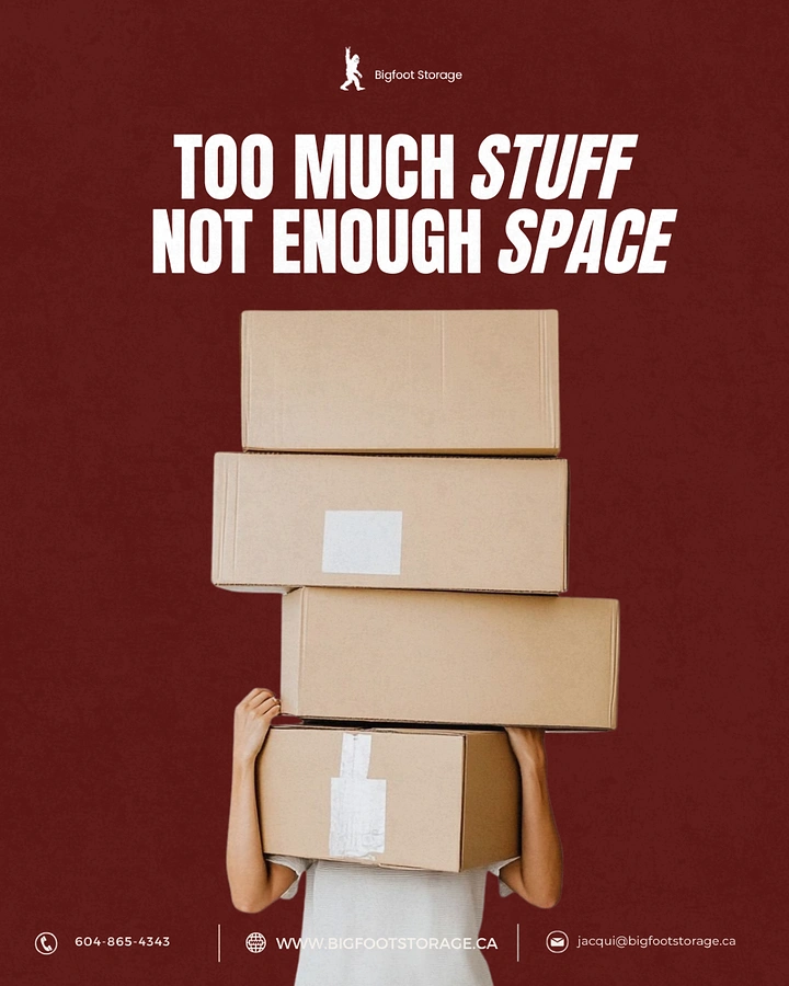 Movers & Packers creative ad: Box stack hides person: too much stuff