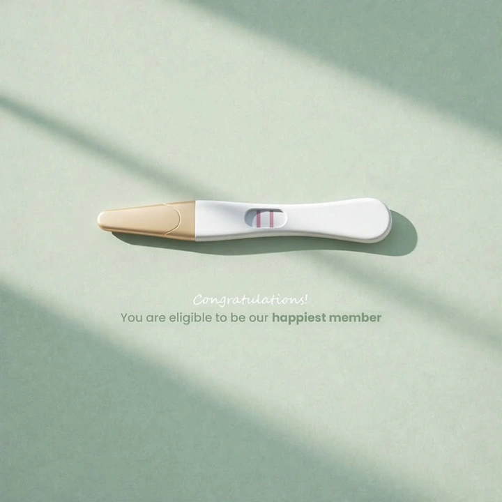 IVF & Fertility Clinics creative ad: Positive test as membership card