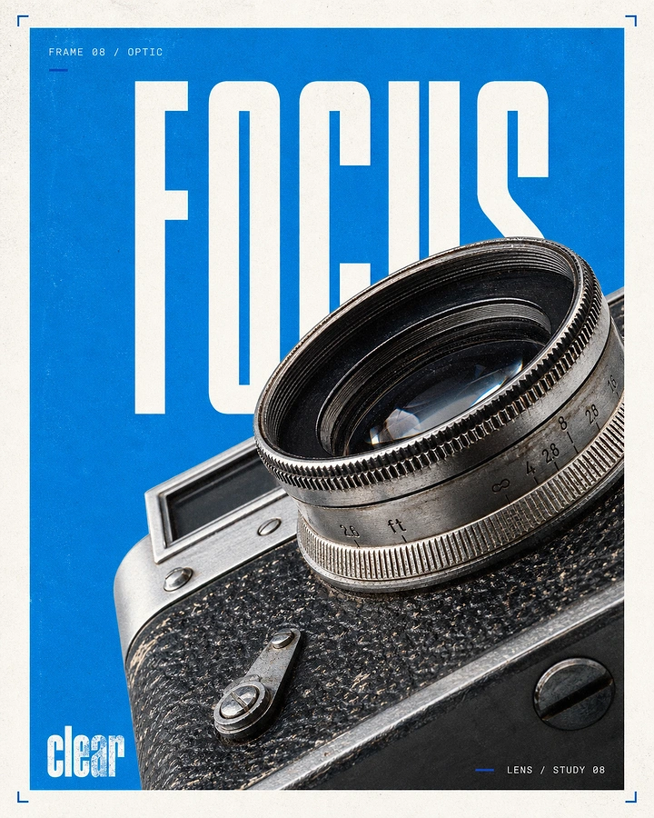 Cameras & Camera Stores creative ad: Bold typography interacts with product