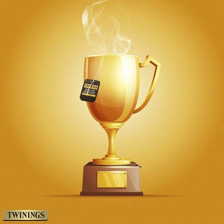 Tea & Chai Brands creative ad: Steaming trophy cup with teabag