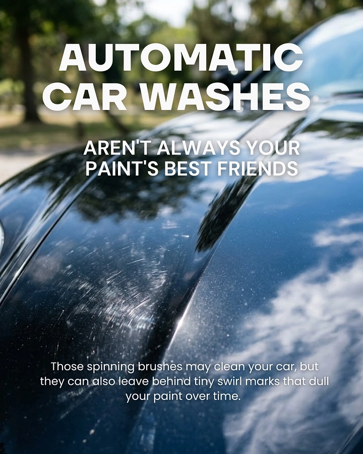 Car Wash & Detailing creative ad: Swirl-mark close-up backs contrarian copy
