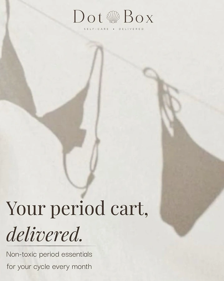 Period Care & Feminine Hygiene creative ad: Delivered period cart becomes visual narrative