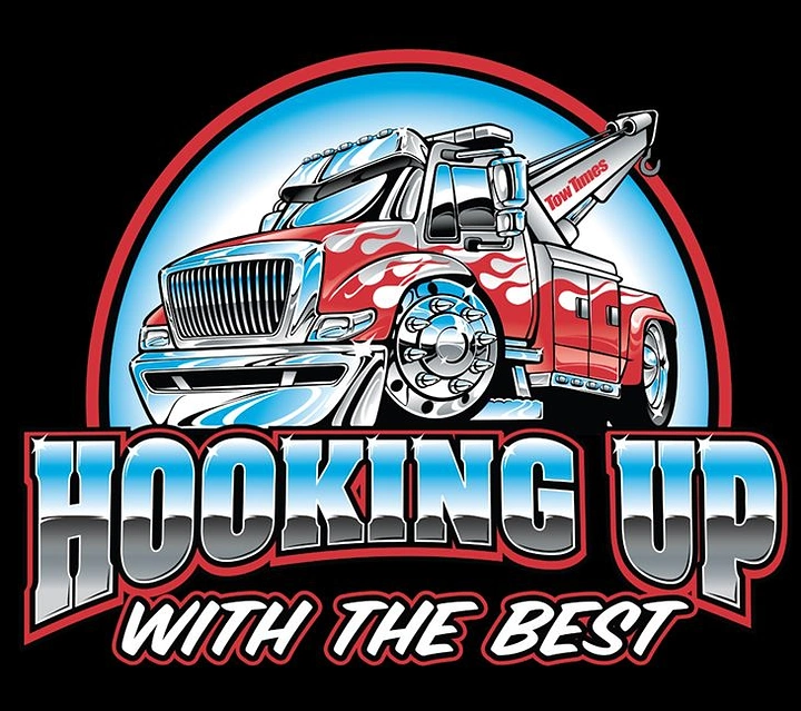 Towing & Roadside Assistance creative ad: Memorable hook-up pun and illustrated truck