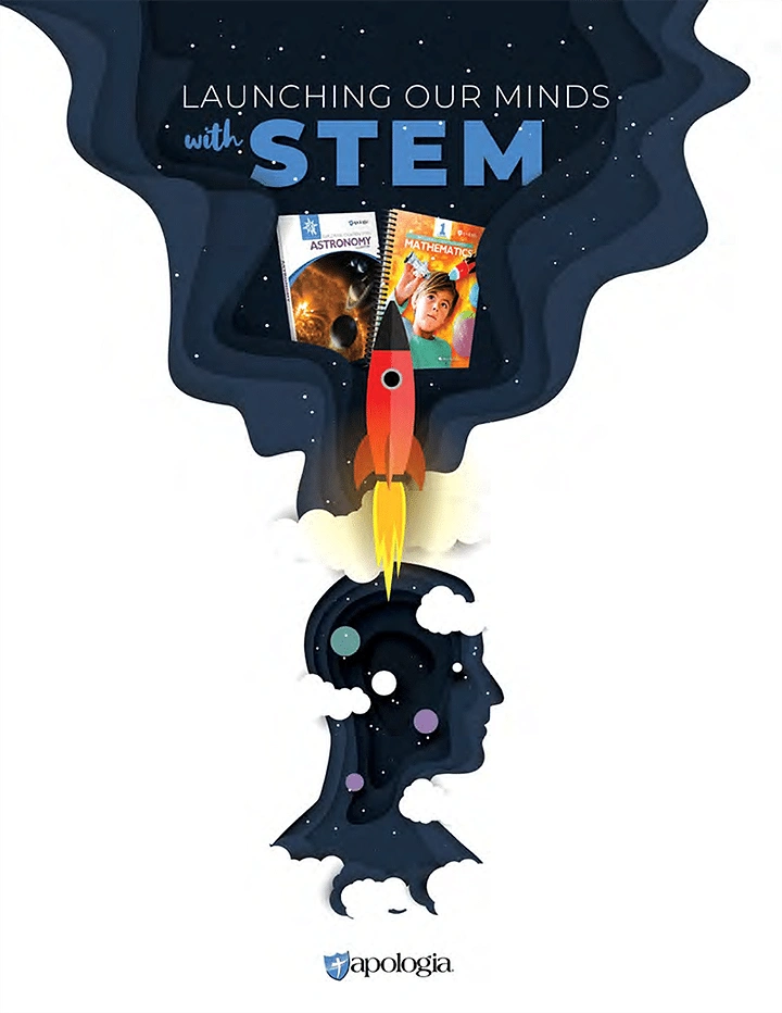 Robotics & STEM Classes creative ad: Rocket launches from a thinking head