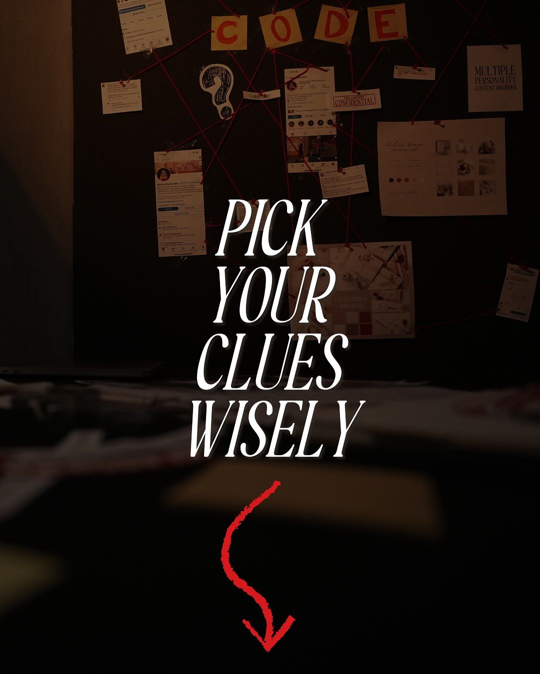Instagram post: Witty clue-themed visual metaphor