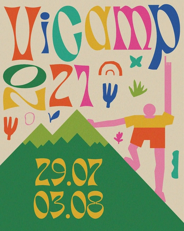 Summer Camps & Kids Activities creative ad: Expressive typography merges camp with landscape