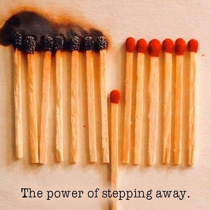 Life & Business Coaches creative ad: Matchstick metaphor for stepping away