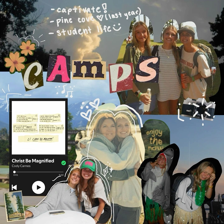 Summer Camps & Kids Activities creative ad: Music-player scrapbook treatment for camps