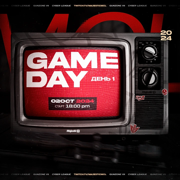 Gaming & Esports creative ad: Game day shown on retro TV