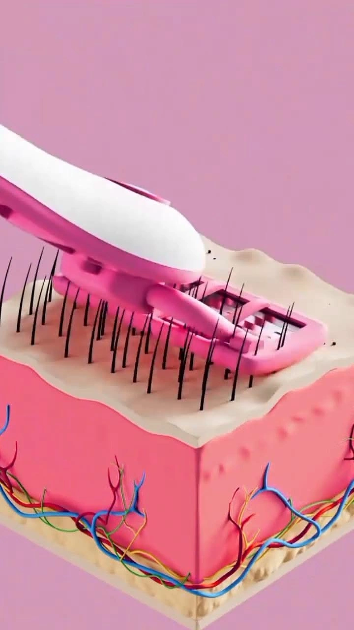 Skin & Cosmetic Clinics creative ad: 3D skin cross-section being lasered