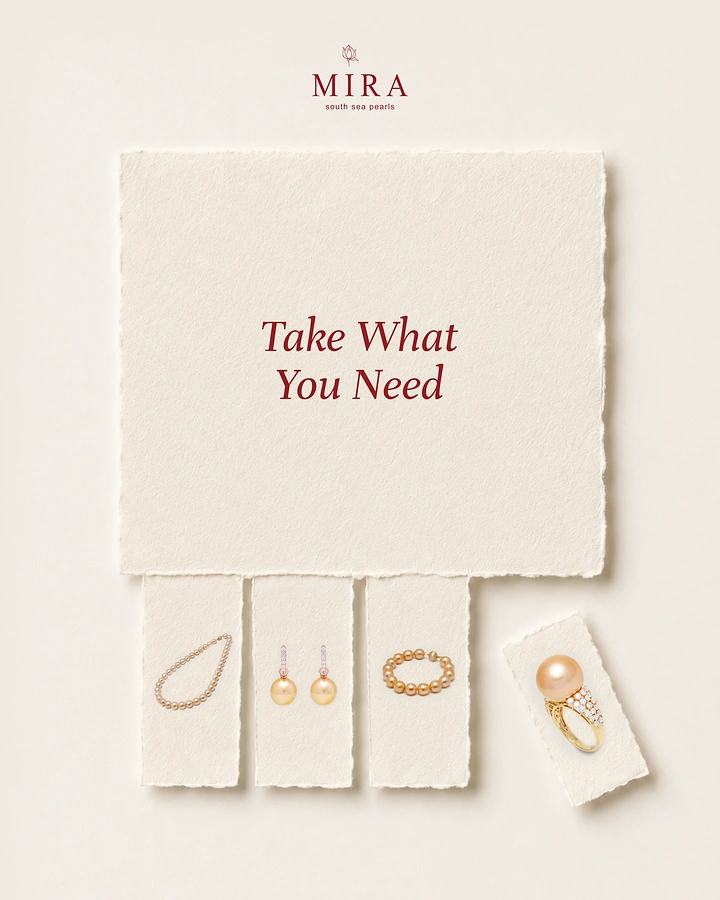 Creative ad: Handmade paper tear-off flyer with pearl jewellery on tabs