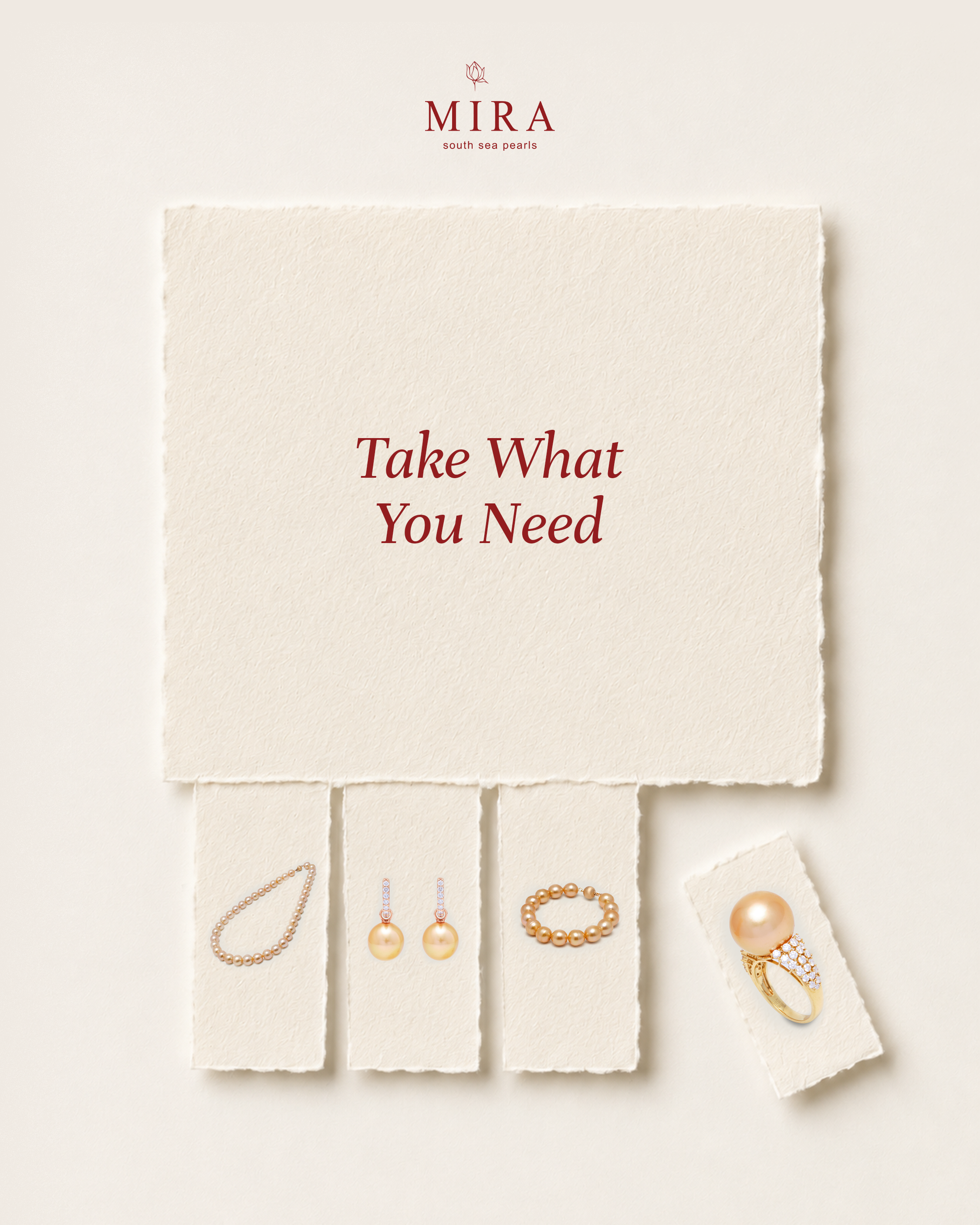 Instagram post: Handmade paper tear-off flyer with pearl jewellery on tabs