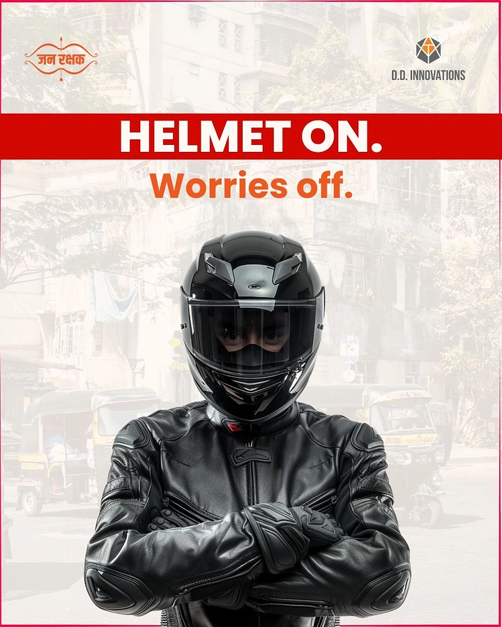 Helmets & Riding Gear creative ad: Witty copy turns helmet into reassurance